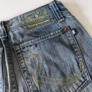 ROCK & REPUBLIC Women's Johnny Jhnmp Button Fly Bootcut Jeans Size 30